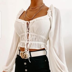 NWT NanaMacs tie front blouse